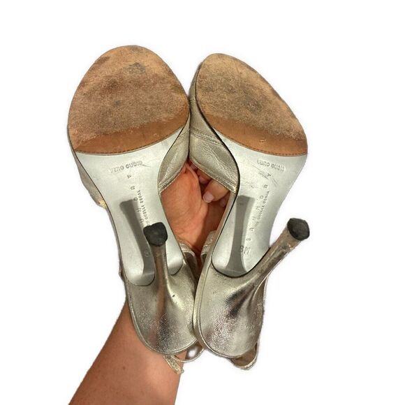 laundry by shelli segal Silver Stiletto High Heels Slingback 8 - Picture 4 of 5